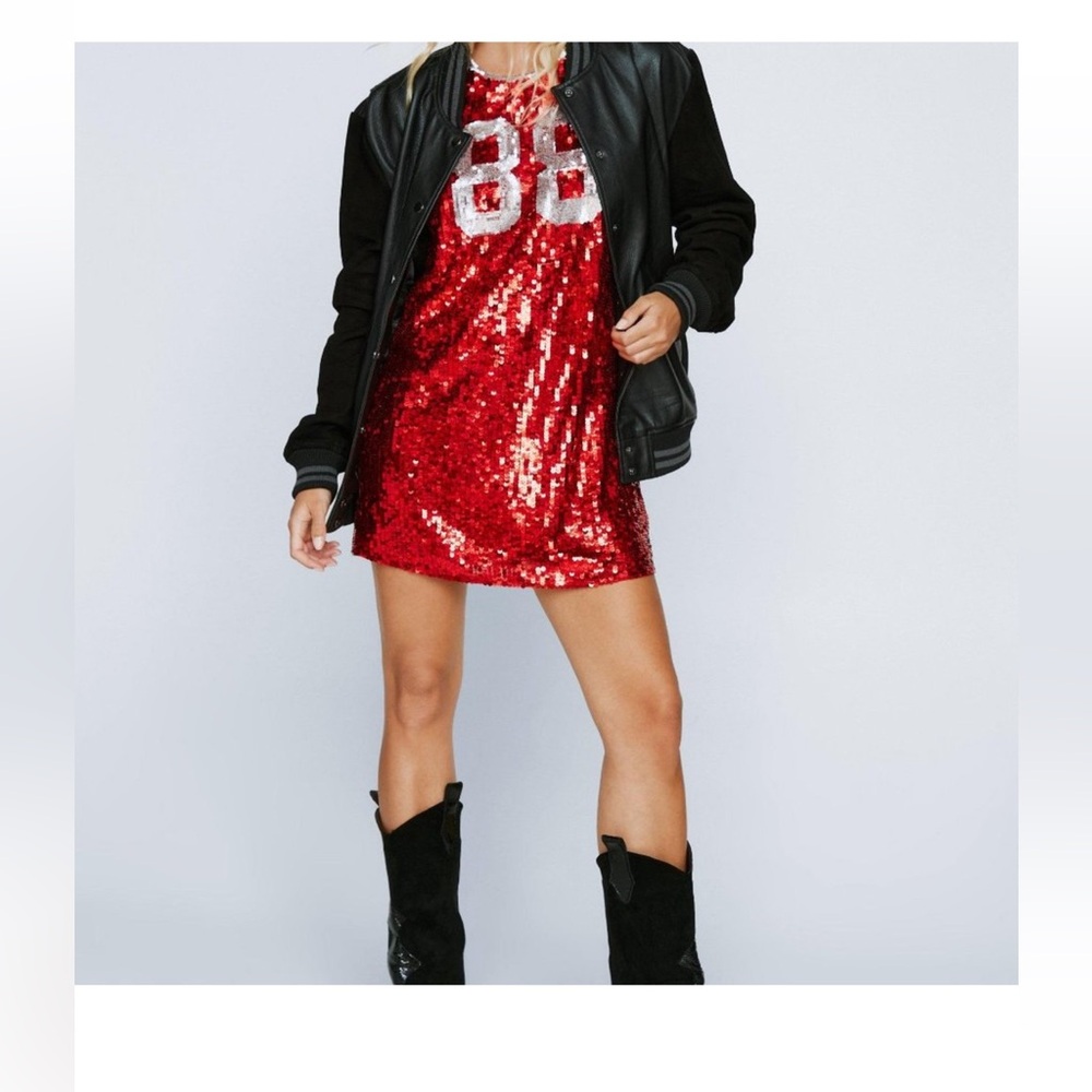 Nasty Gal sequin jersey dress